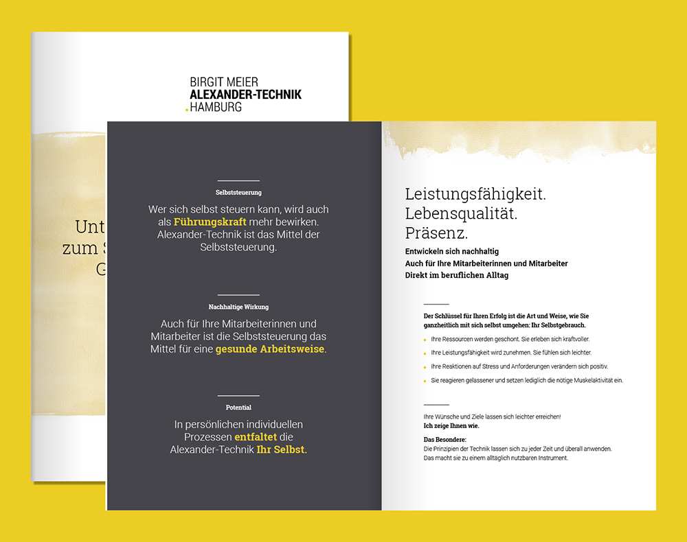 Abbildung einer aufgeschlagenen Broschüre