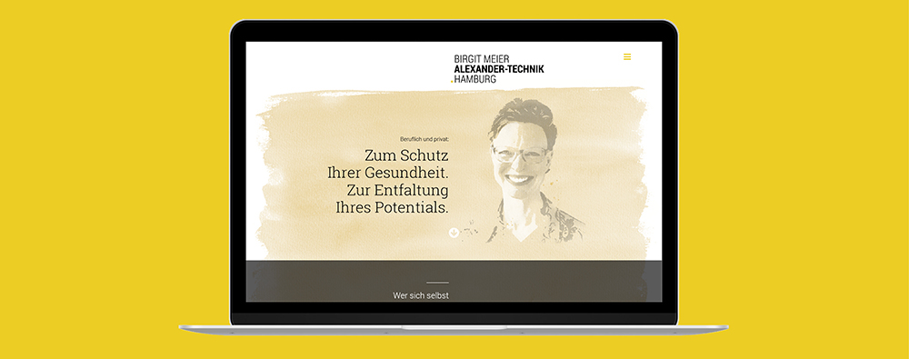 Webseite von Birgit Meier auf Laptop