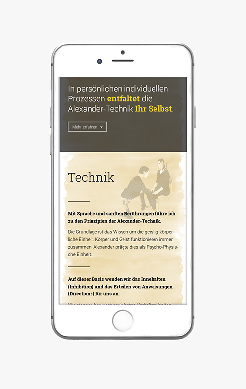 Responsive Webseite auf Smartphone