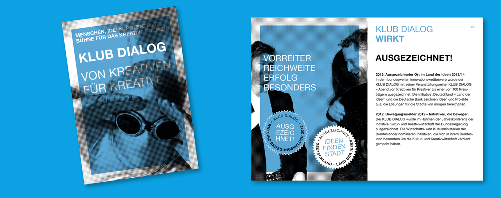 Magazin-Layout im Klub Dialog Design