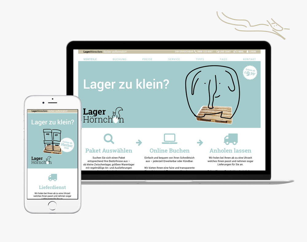 Responsive Webseite auf Laptop und Smartphone