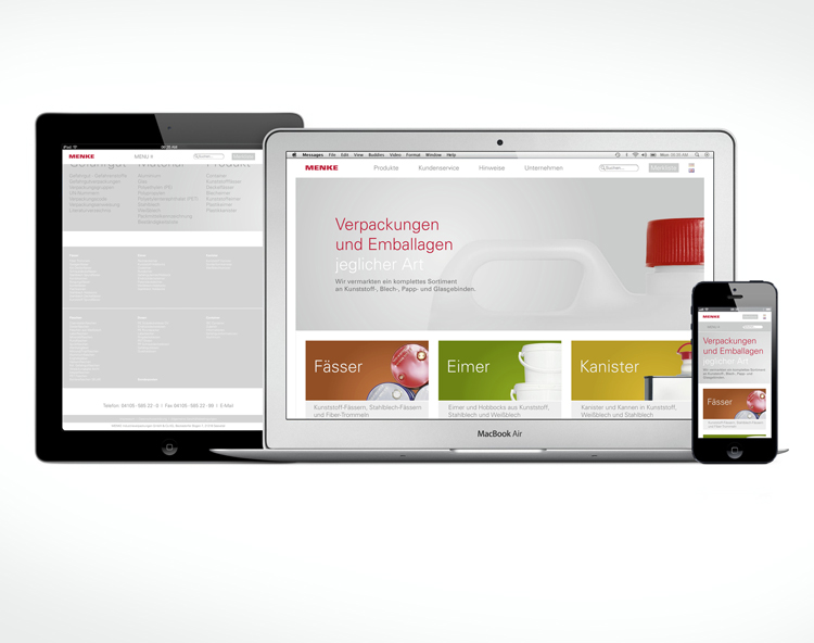 Responsive Webseite auf Tablet, Laptop und Smartphone